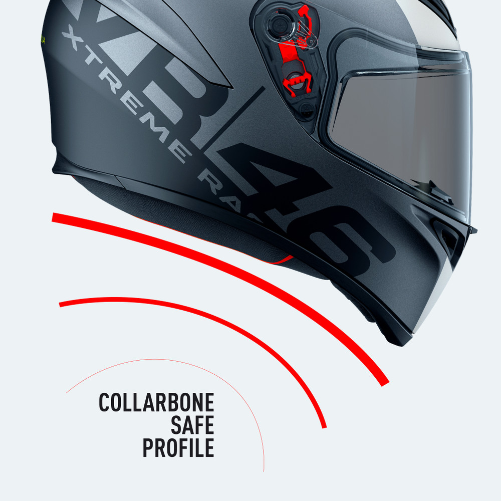 鎖骨とのインパクトを最小限にするデザイン