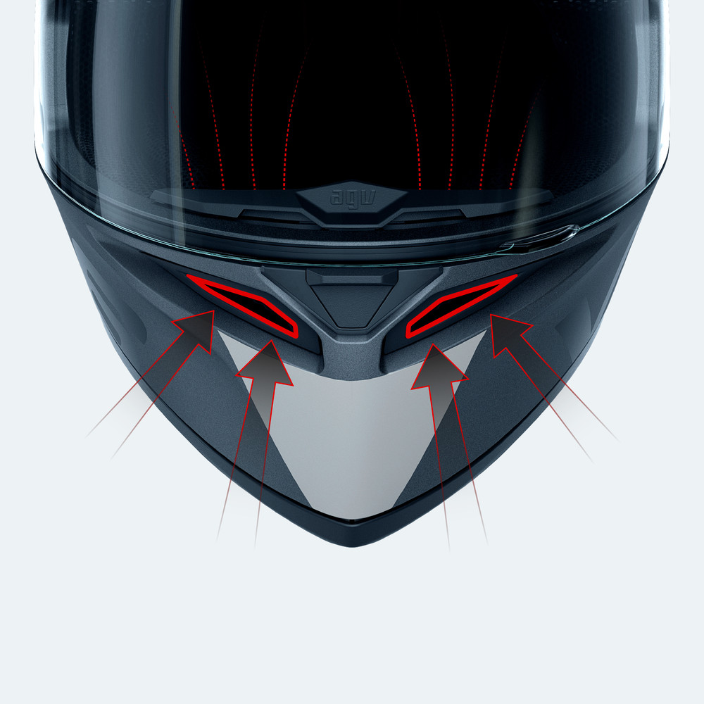 チンガードに2か所のベンチレーション